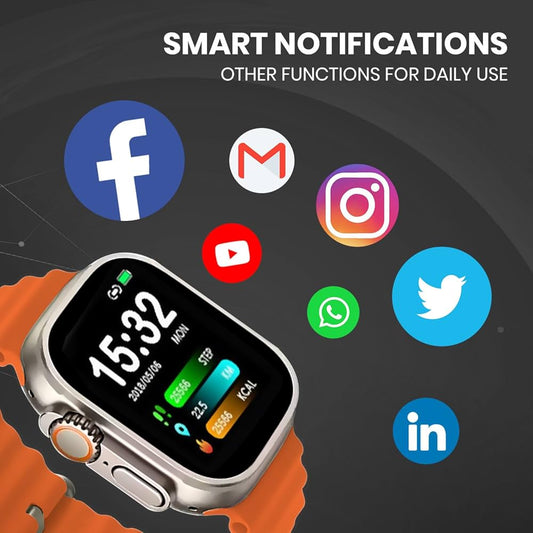 T900 Ultra Smart Watch Infinite Display 49MM Dial Size Built In Games Bluetooth Calling Crown Working